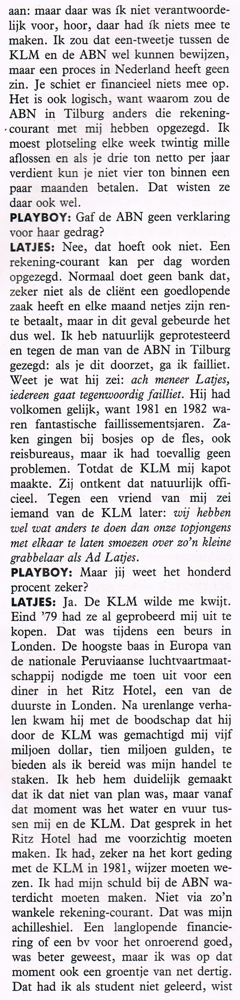 Ad Latjes in de Playboy Augustus 1990