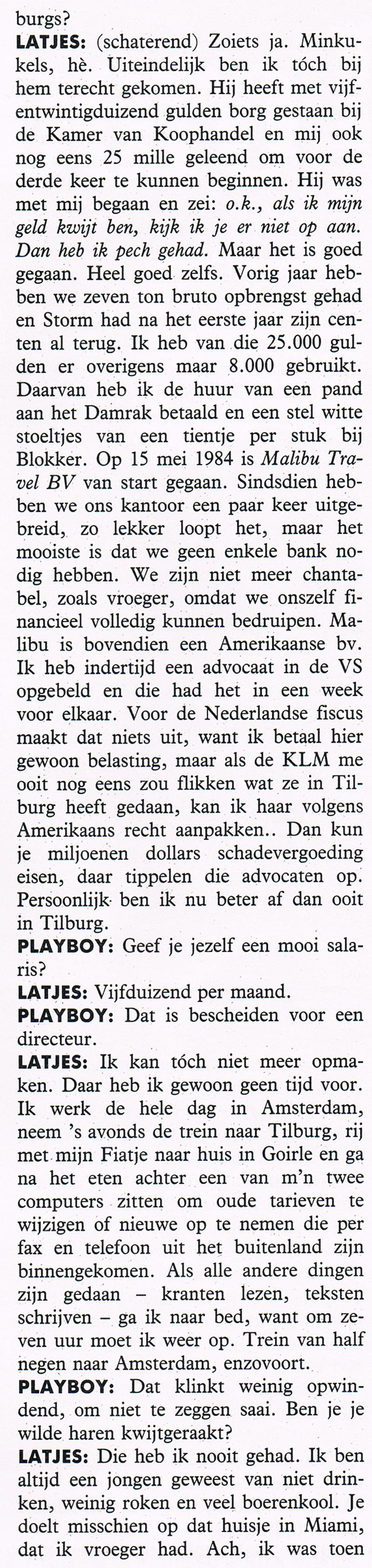 Ad Latjes in de Playboy Augustus 1990
