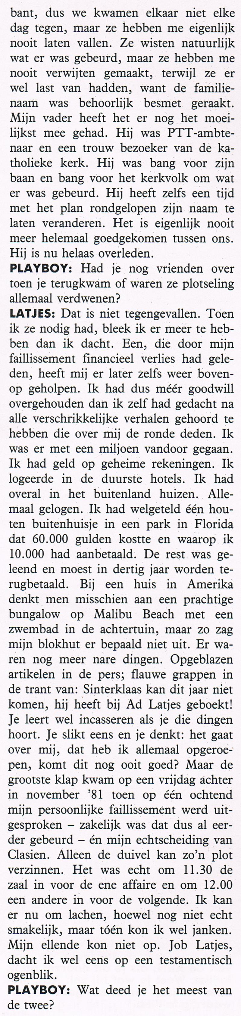 Ad Latjes in de Playboy Augustus 1990