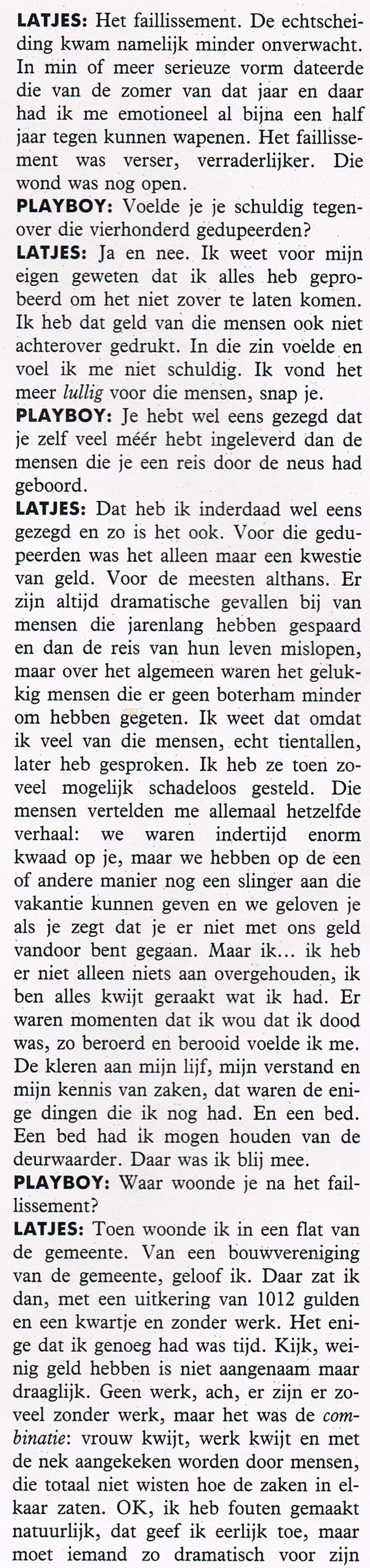 Ad Latjes in de Playboy Augustus 1990