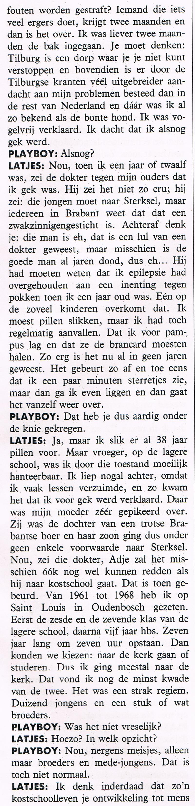 Ad Latjes in de Playboy Augustus 1990