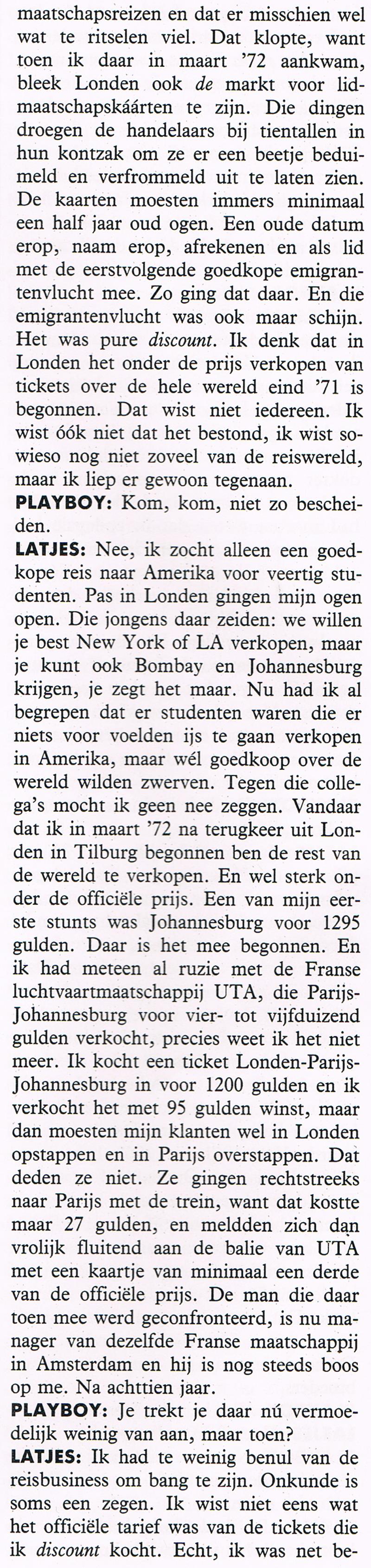 Ad Latjes in de Playboy Augustus 1990