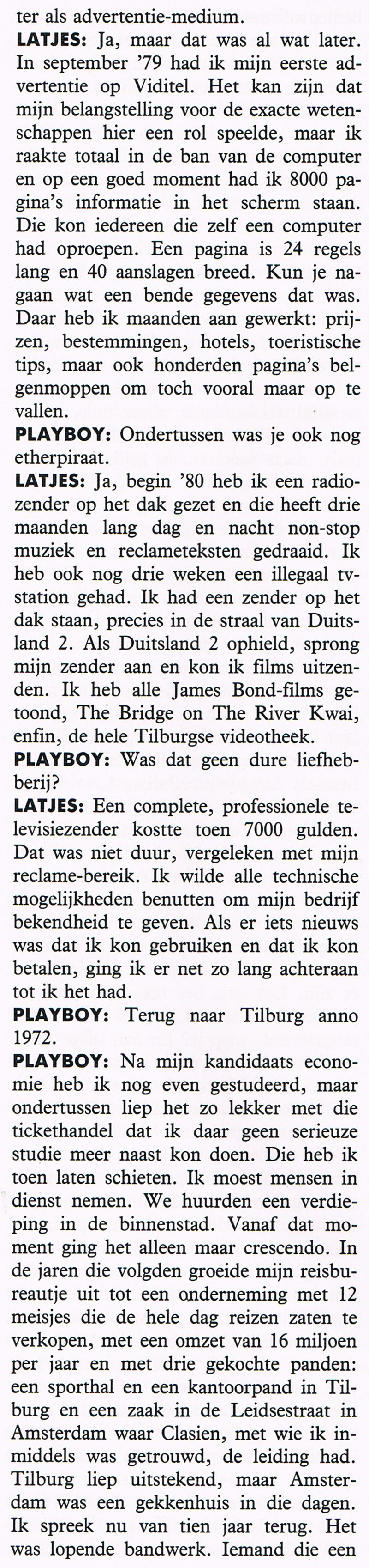 Ad Latjes in de Playboy Augustus 1990