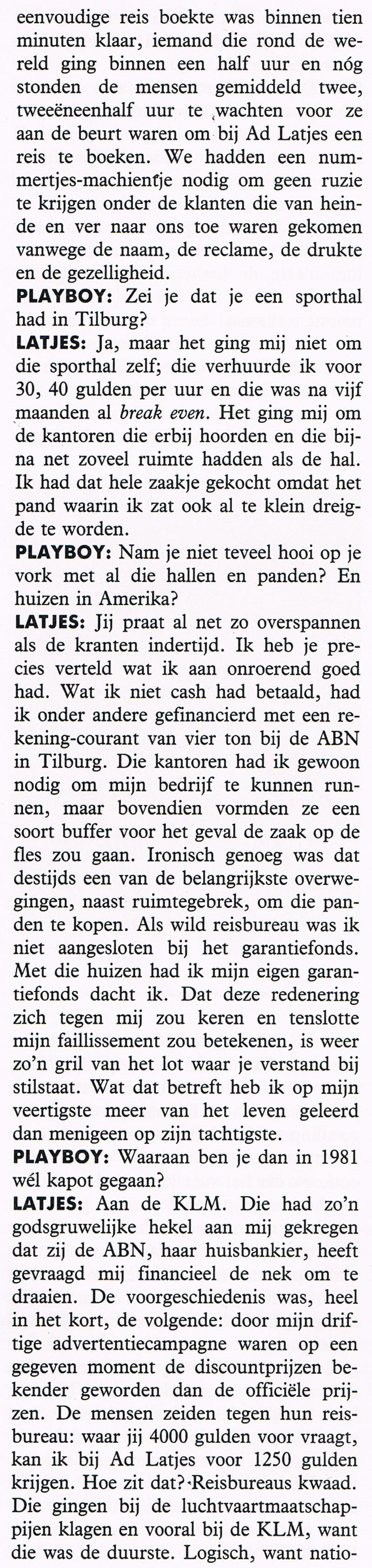 Ad Latjes in de Playboy Augustus 1990