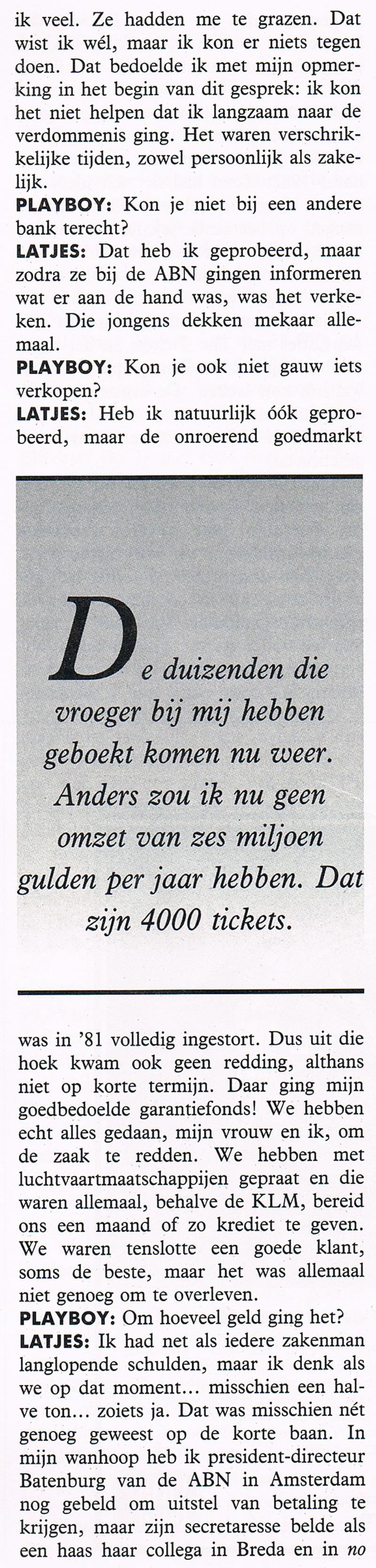 Ad Latjes in de Playboy Augustus 1990