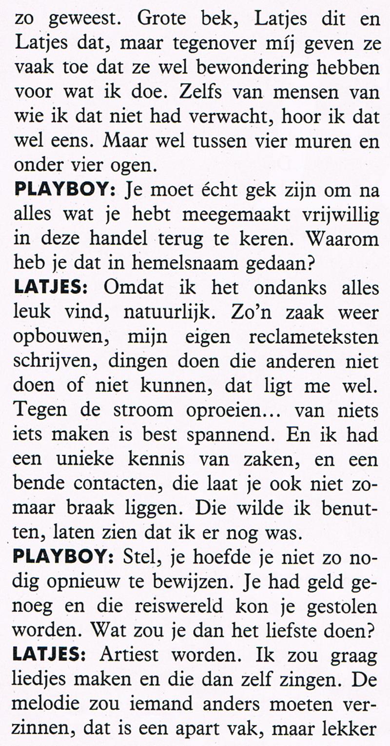 Ad Latjes in de Playboy Augustus 1990
