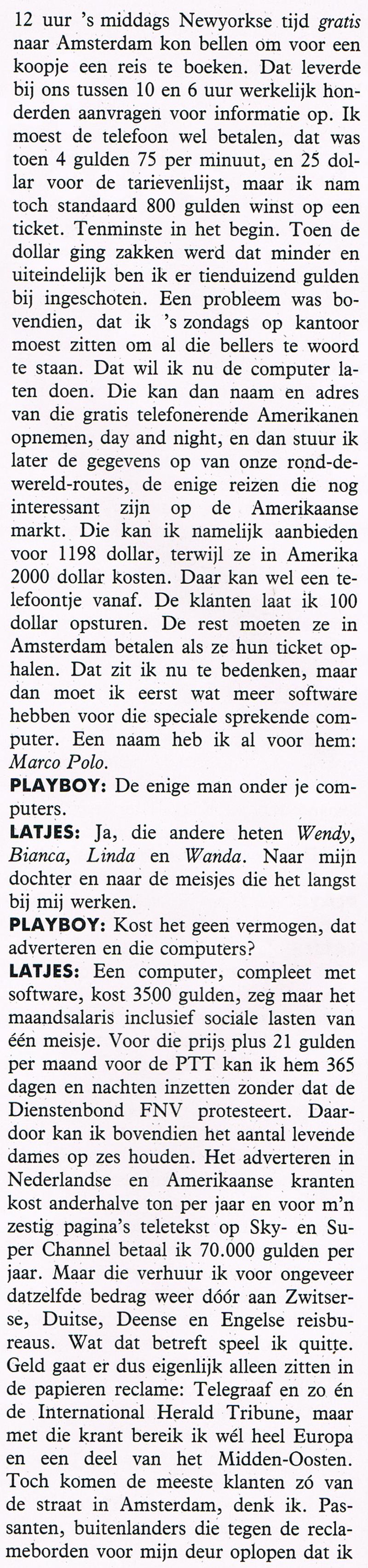 Ad Latjes in de Playboy Augustus 1990