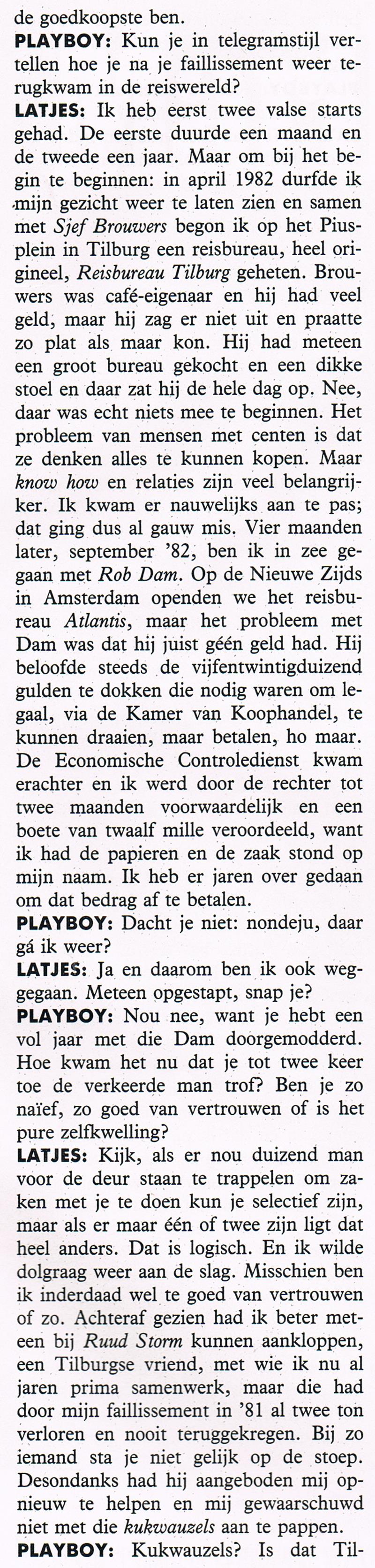 Ad Latjes in de Playboy Augustus 1990