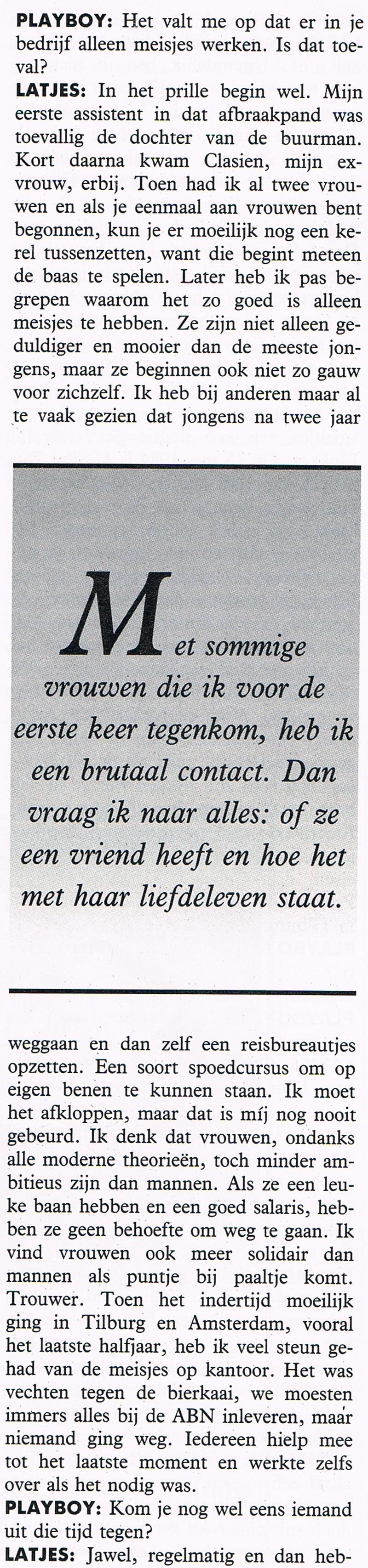 Ad Latjes in de Playboy Augustus 1990