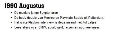 Ad Latjes in de Playboy August 1990
